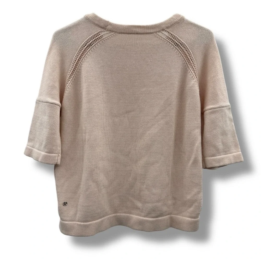 Lululemon Bhakti Reality‎ Short Sleeve Top Women's Large Pink Knit Relaxed Fit